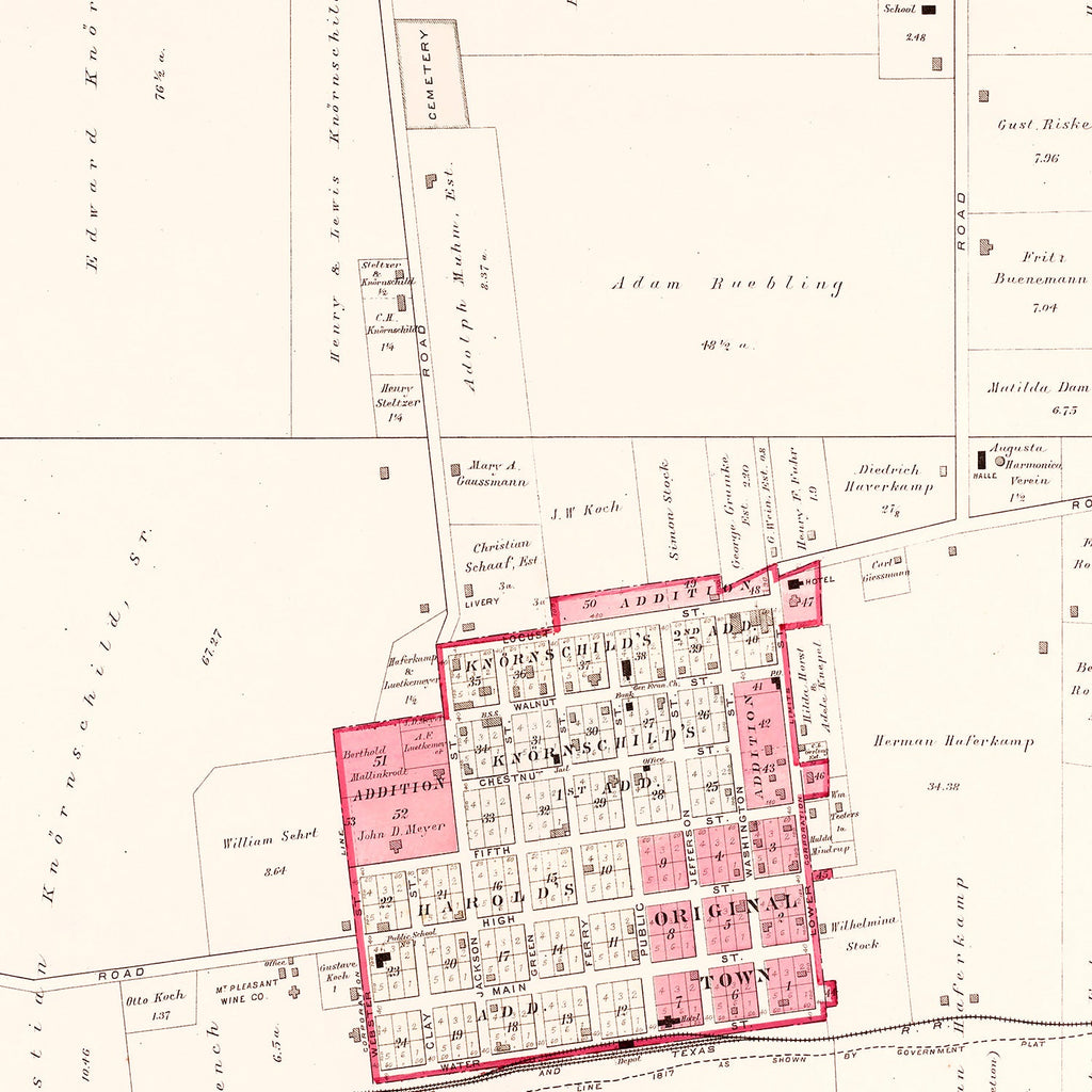 Vintage Map of Augusta, Missouri 1905