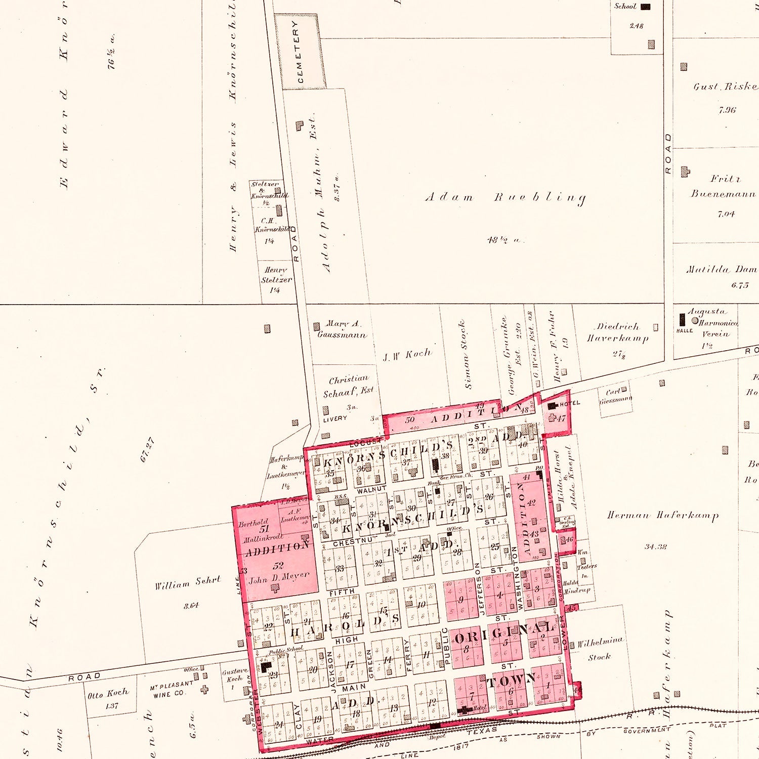 Vintage Map of Augusta, Missouri 1905