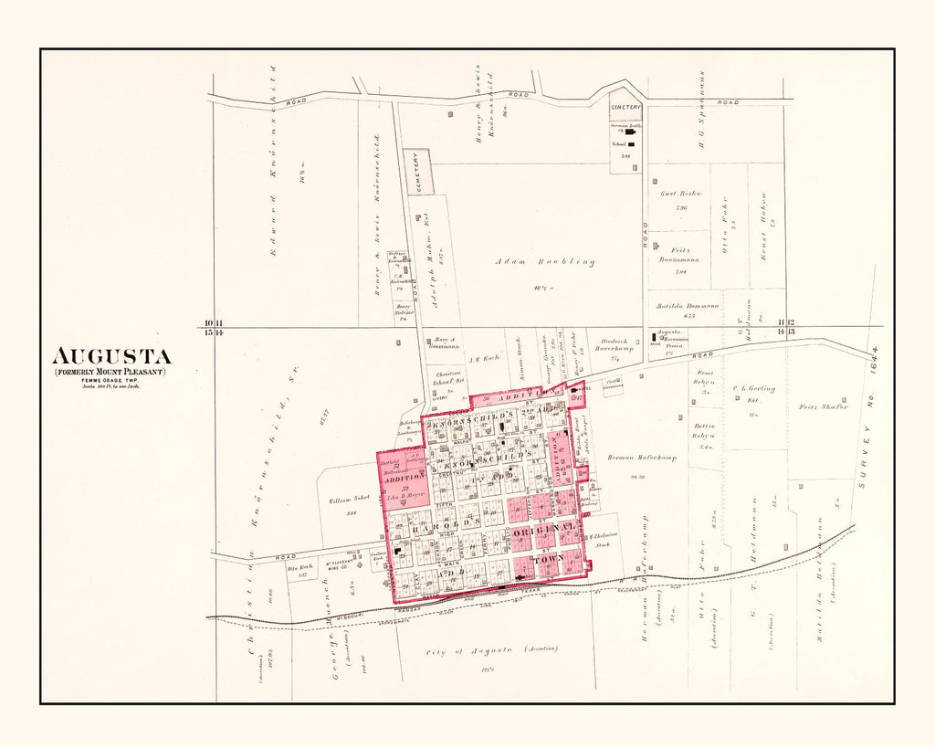 Vintage Map of Augusta, Missouri 1905