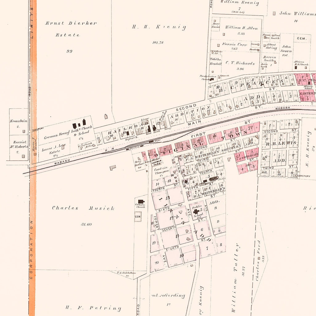 Vintage Map of Wentzville, Missouri 1905