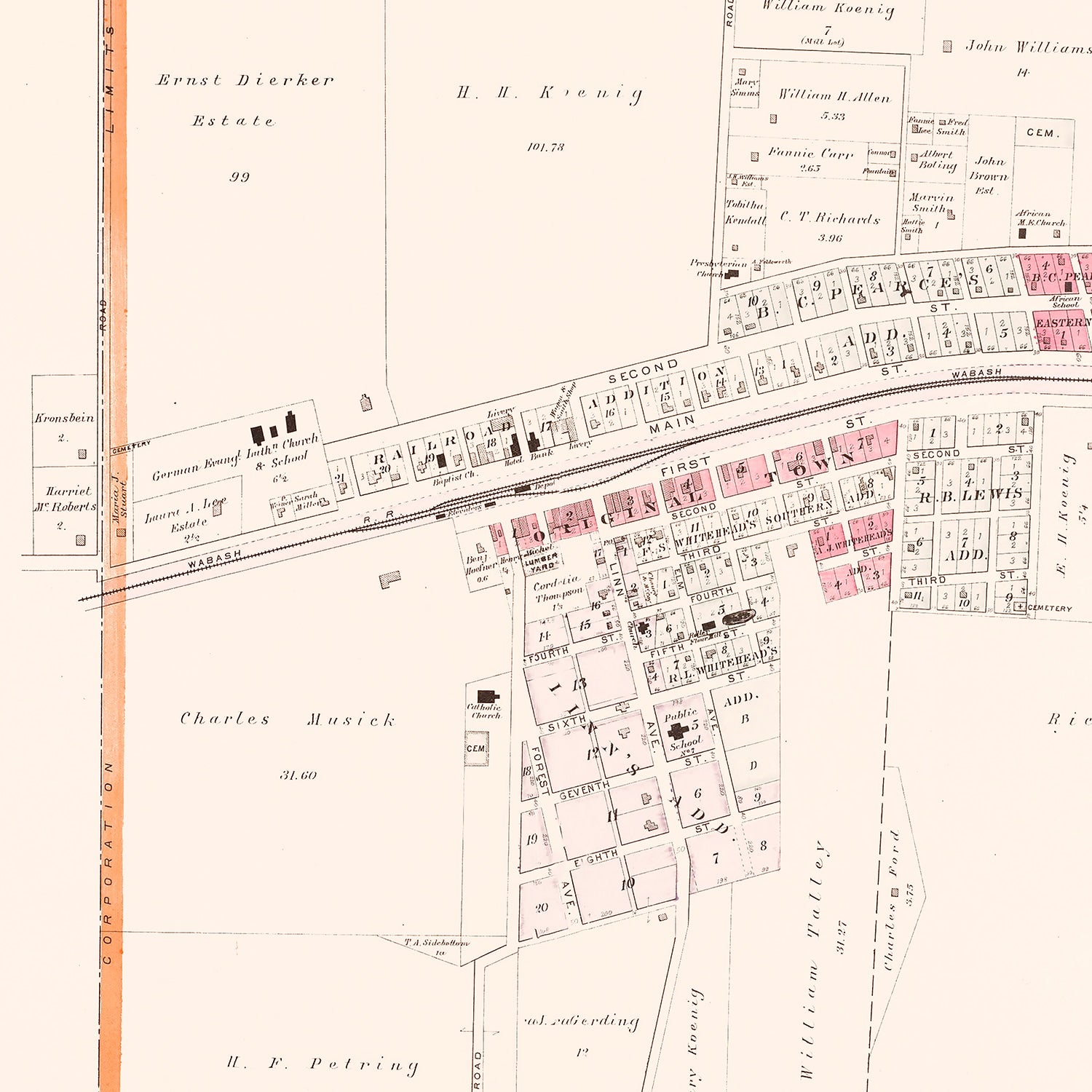 Vintage Map of Wentzville, Missouri 1905