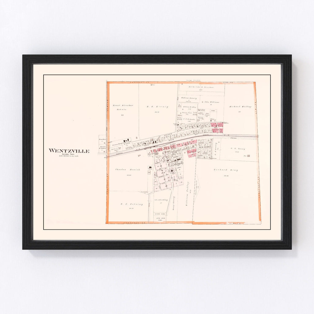 Vintage Map of Wentzville, Missouri 1905