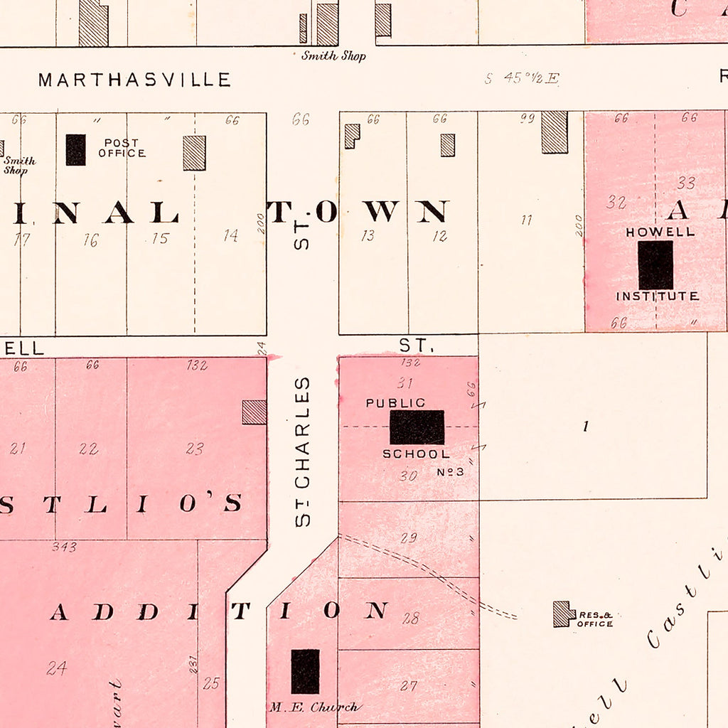 Vintage Map of Howell, Missouri 1905