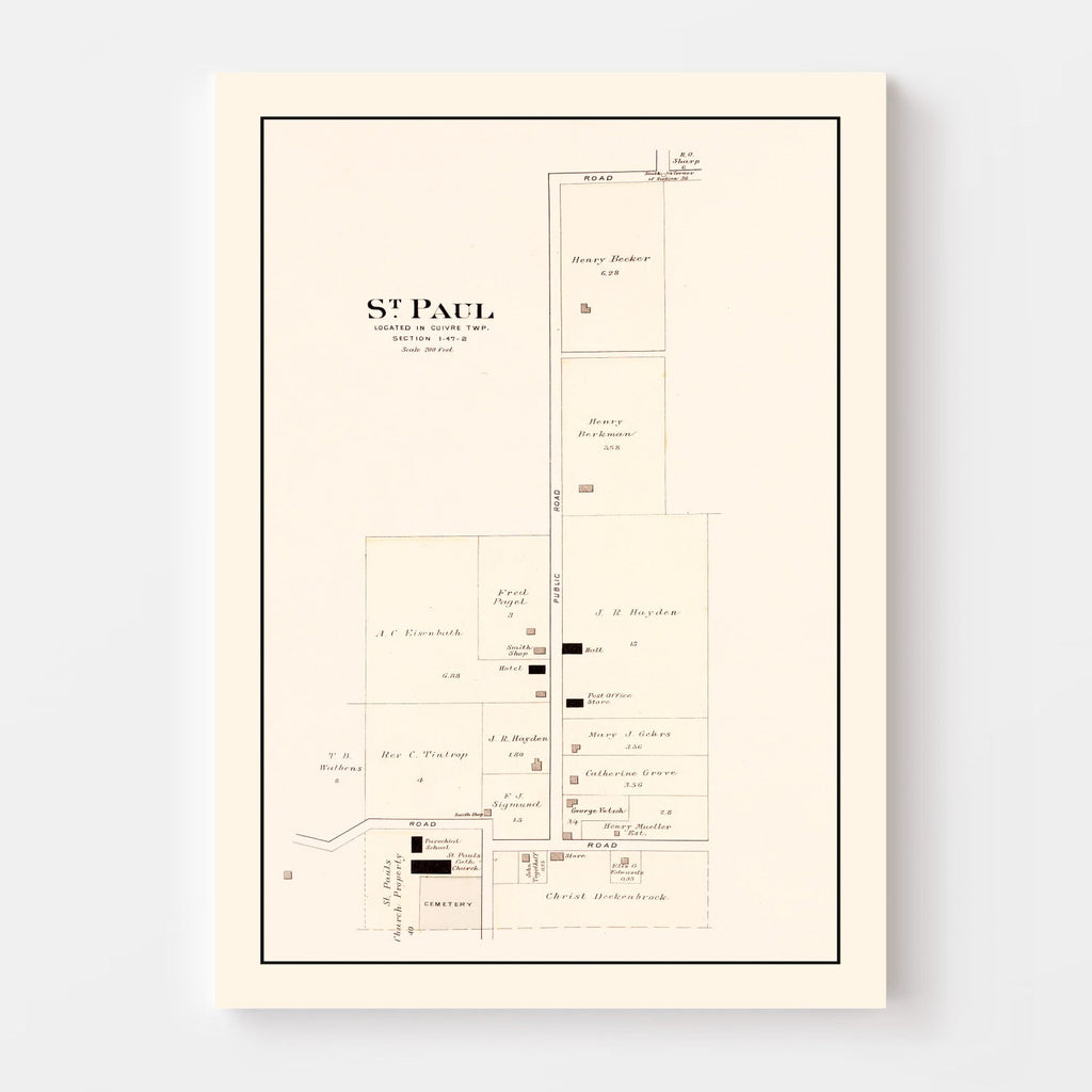 Vintage Map of Saint Paul, Missouri 1905