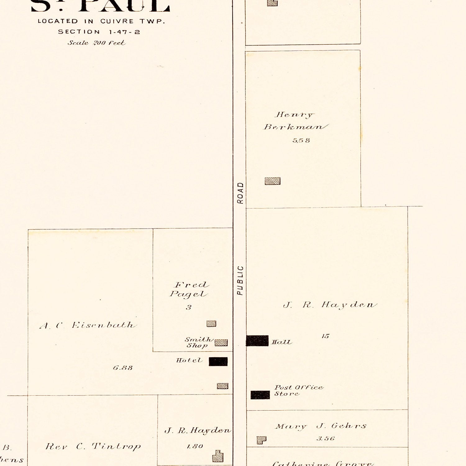 Vintage Map of Saint Paul, Missouri 1905