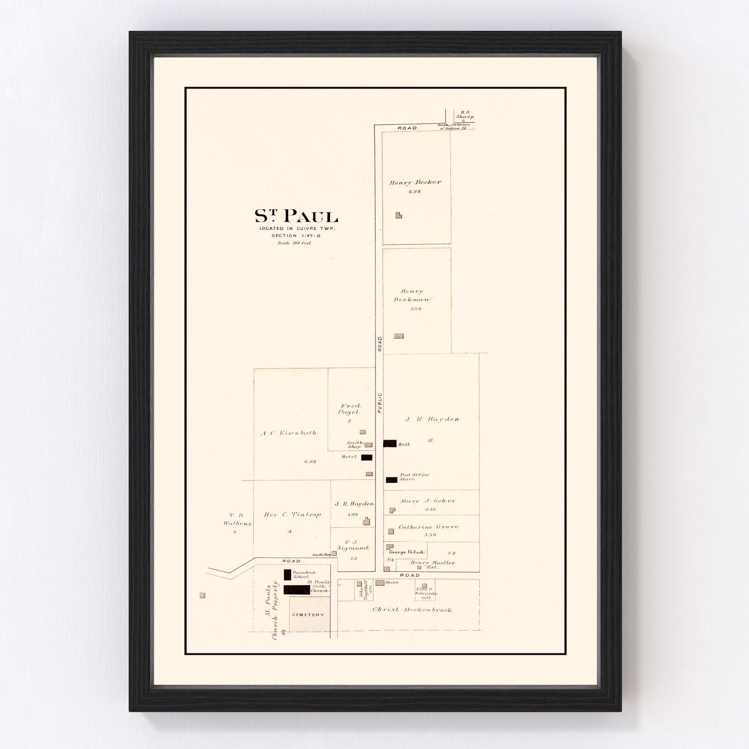 Vintage Map of Saint Paul, Missouri 1905