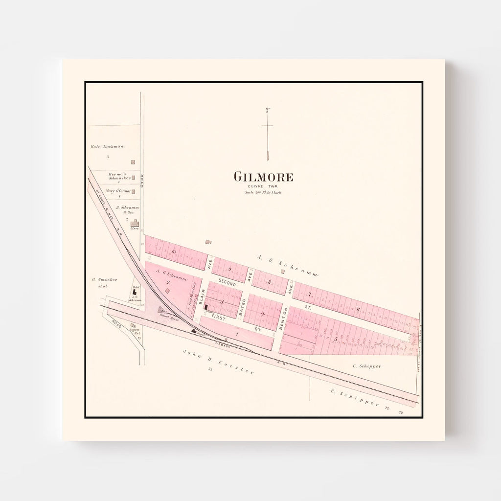 Vintage Map of Gilmore, Missouri 1905