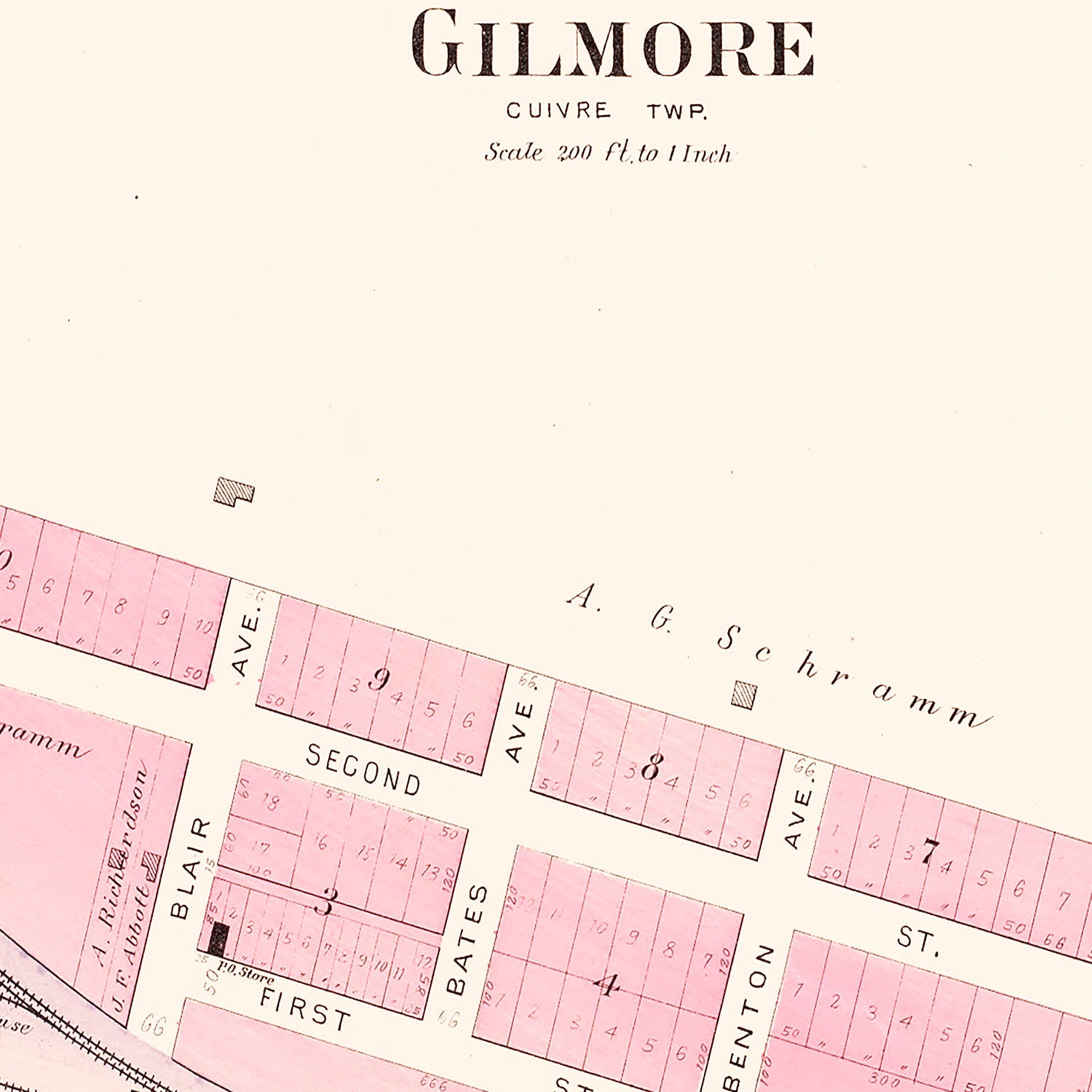 Vintage Map of Gilmore, Missouri 1905