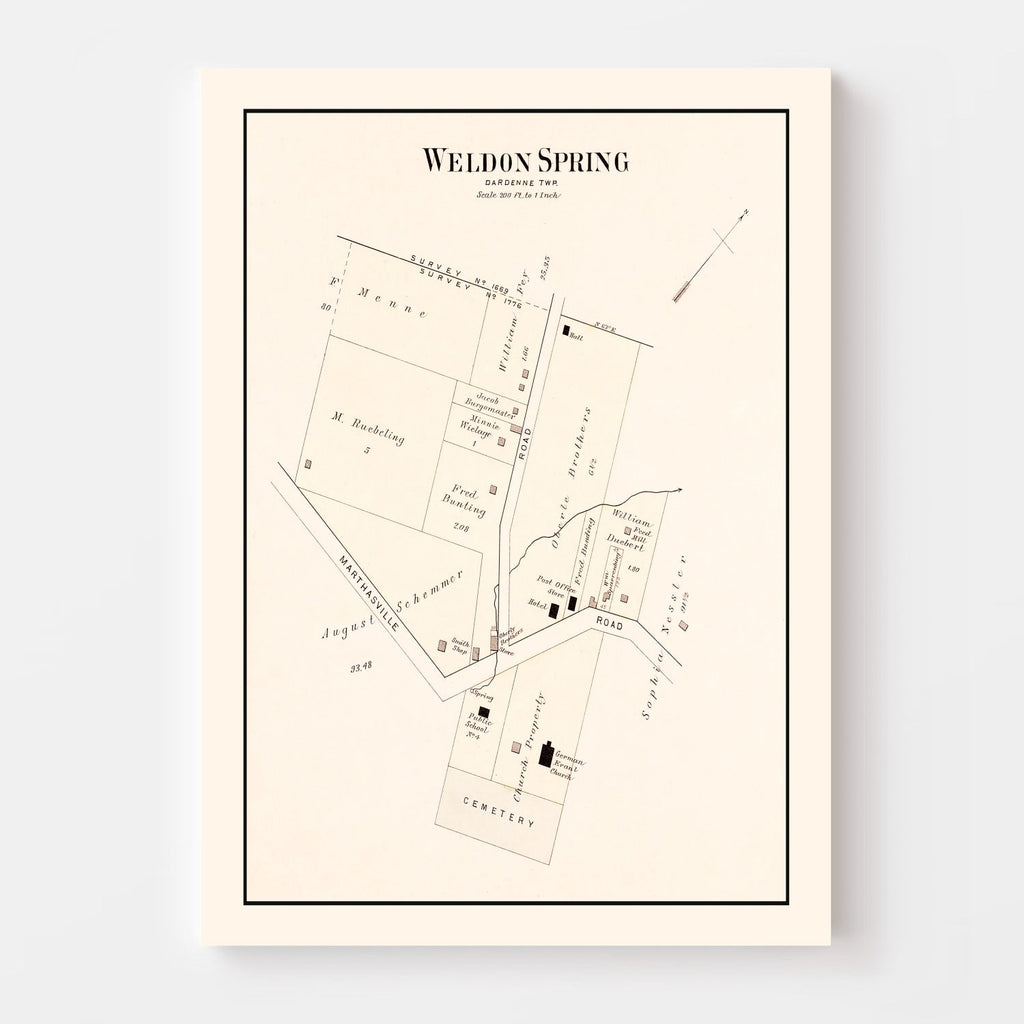 Vintage Map of Weldon Spring, Missouri 1905