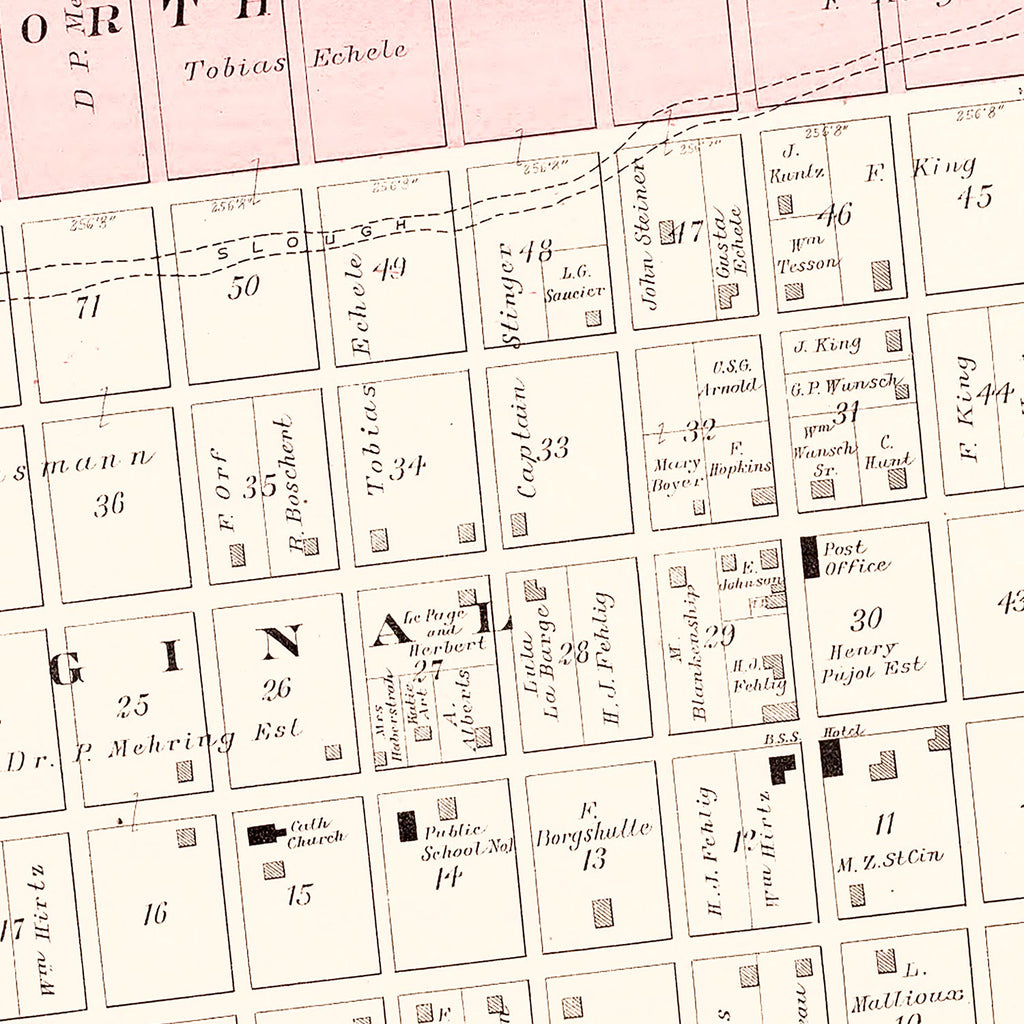 Vintage Map of Portage des Sioux, Missouri 1905