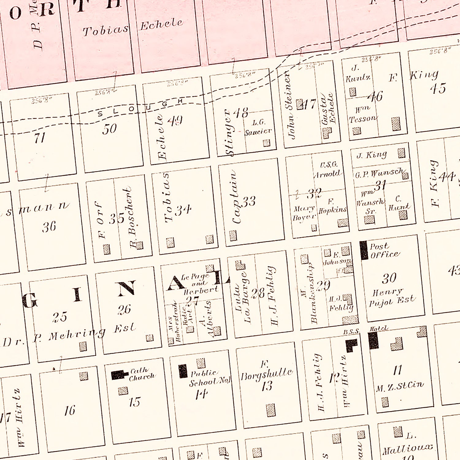 Vintage Map of Portage des Sioux, Missouri 1905
