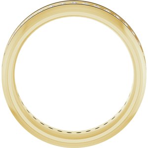 14K Yellow 1/4 CTW Natural Diamond Grooved Band Size 7