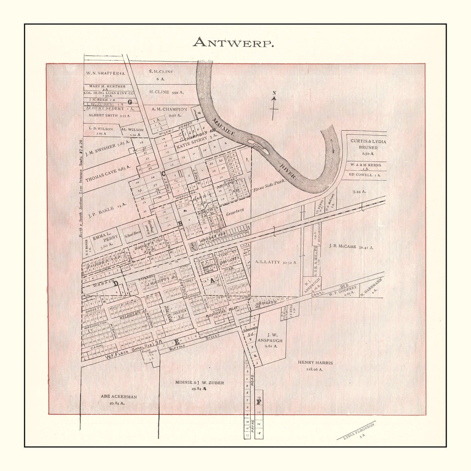 Vintage Map of Ida County, Iowa 1906