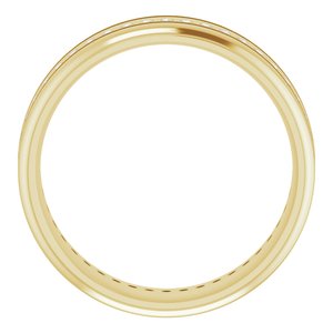 14K Yellow 1/3 CTW Natural Diamond Grooved Band Size 11.5