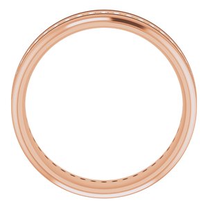 14K Rose 1/3 CTW Natural Diamond Grooved Band Size 11.5