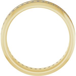 14K Yellow 1/4 CTW Natural Diamond Grooved Band Size 10
