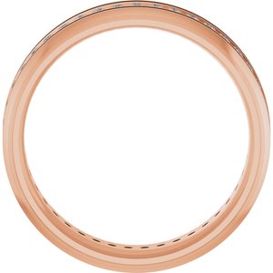 14K Rose 1/4 CTW Natural Diamond Grooved Band Size 10