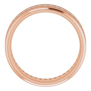 14K Rose 1/4 CTW Natural Diamond Grooved Band Size 10.5