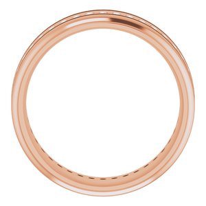 14K Rose 1/4 CTW Natural Diamond Grooved Band Size 9.5