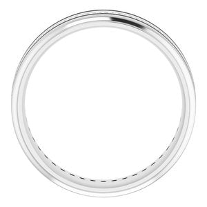 14K White 1/3 CTW Natural Diamond Grooved Band Size 12