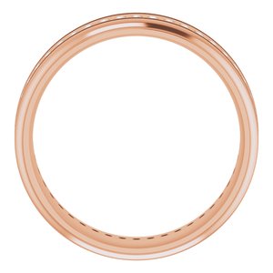 14K Rose 1/3 CTW Natural Diamond Grooved Band Size 12