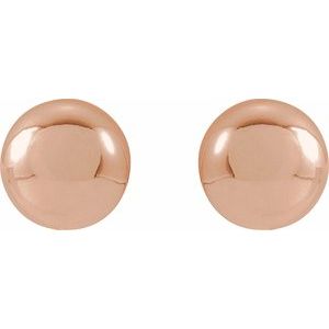 14K Rose 8 mm Ball Earrings