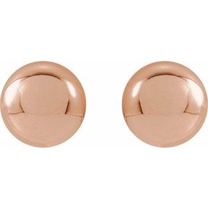 14K Rose 6 mm Ball Earrings