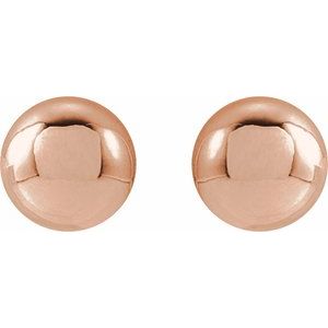 14K Rose 5 mm Ball Earrings
