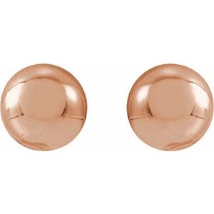 14K Rose 3 mm Ball Earrings