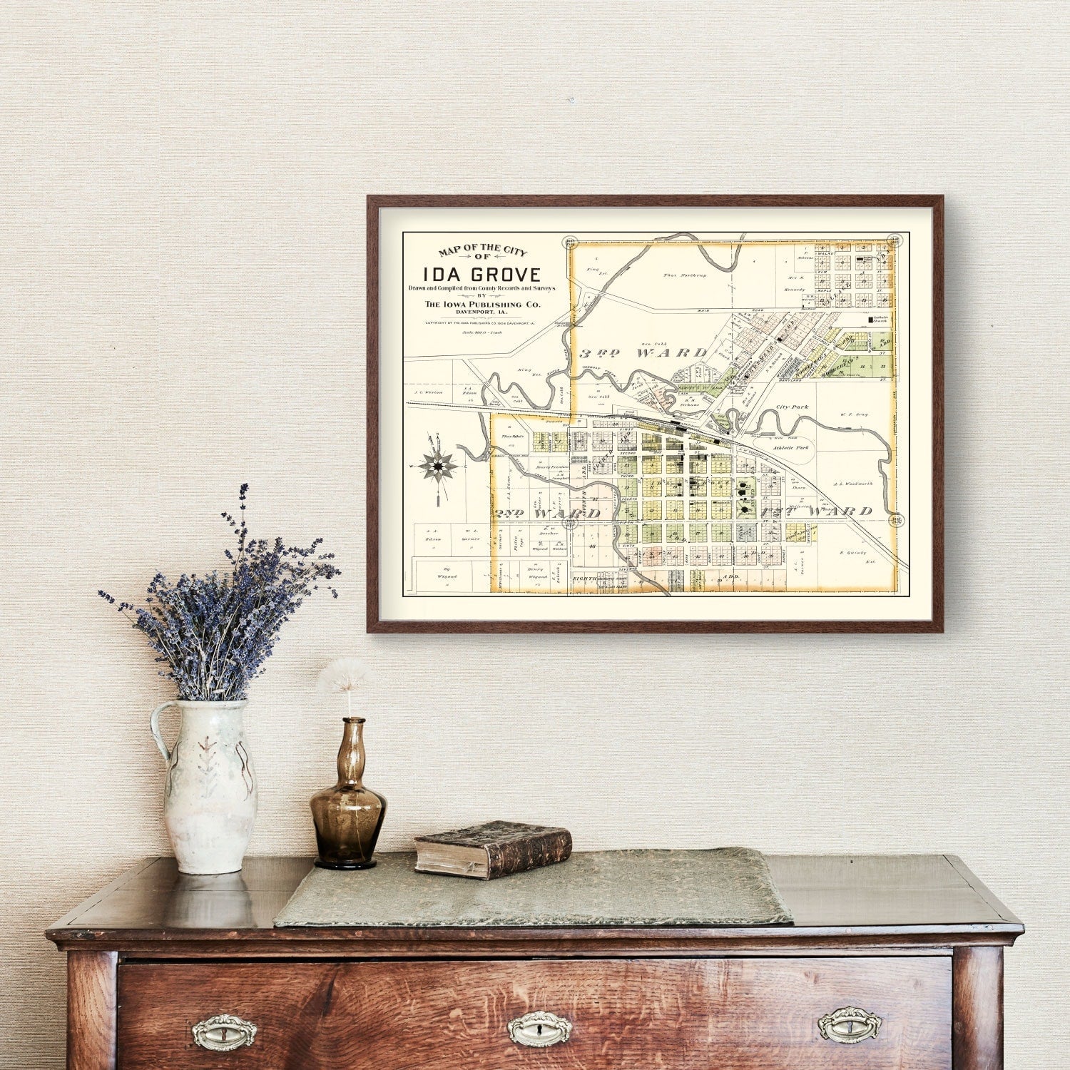 Vintage Map of Ida Grove, Iowa 1906
