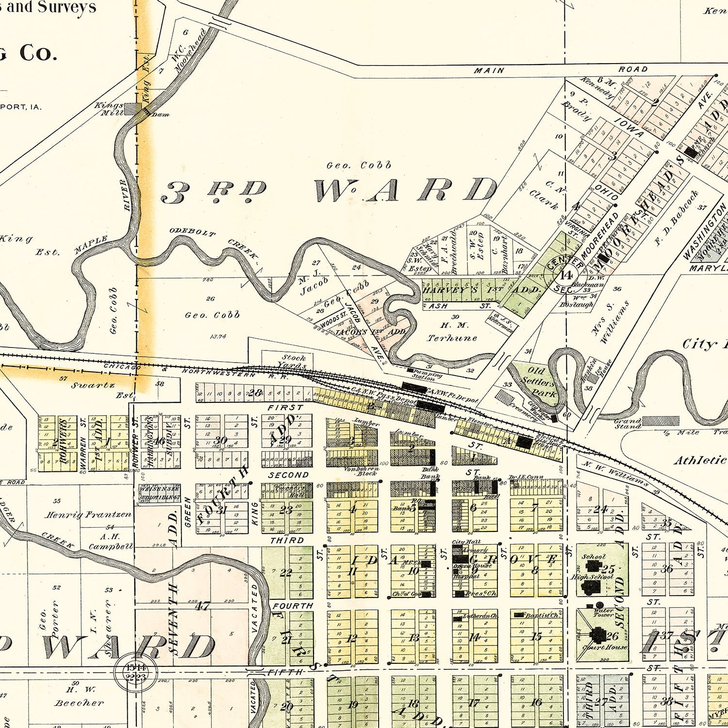 Vintage Map of Ida Grove, Iowa 1906