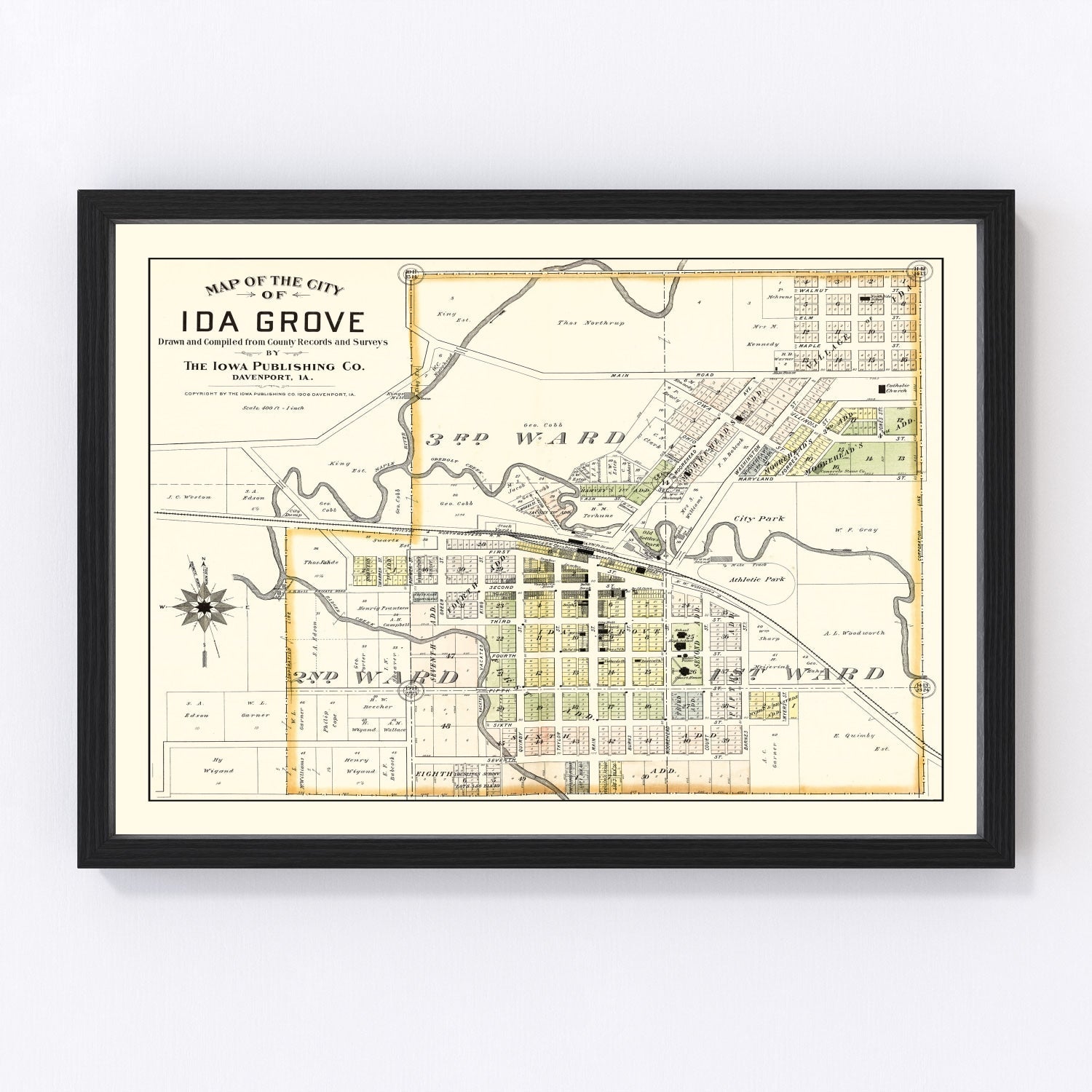 Vintage Map of Ida Grove, Iowa 1906