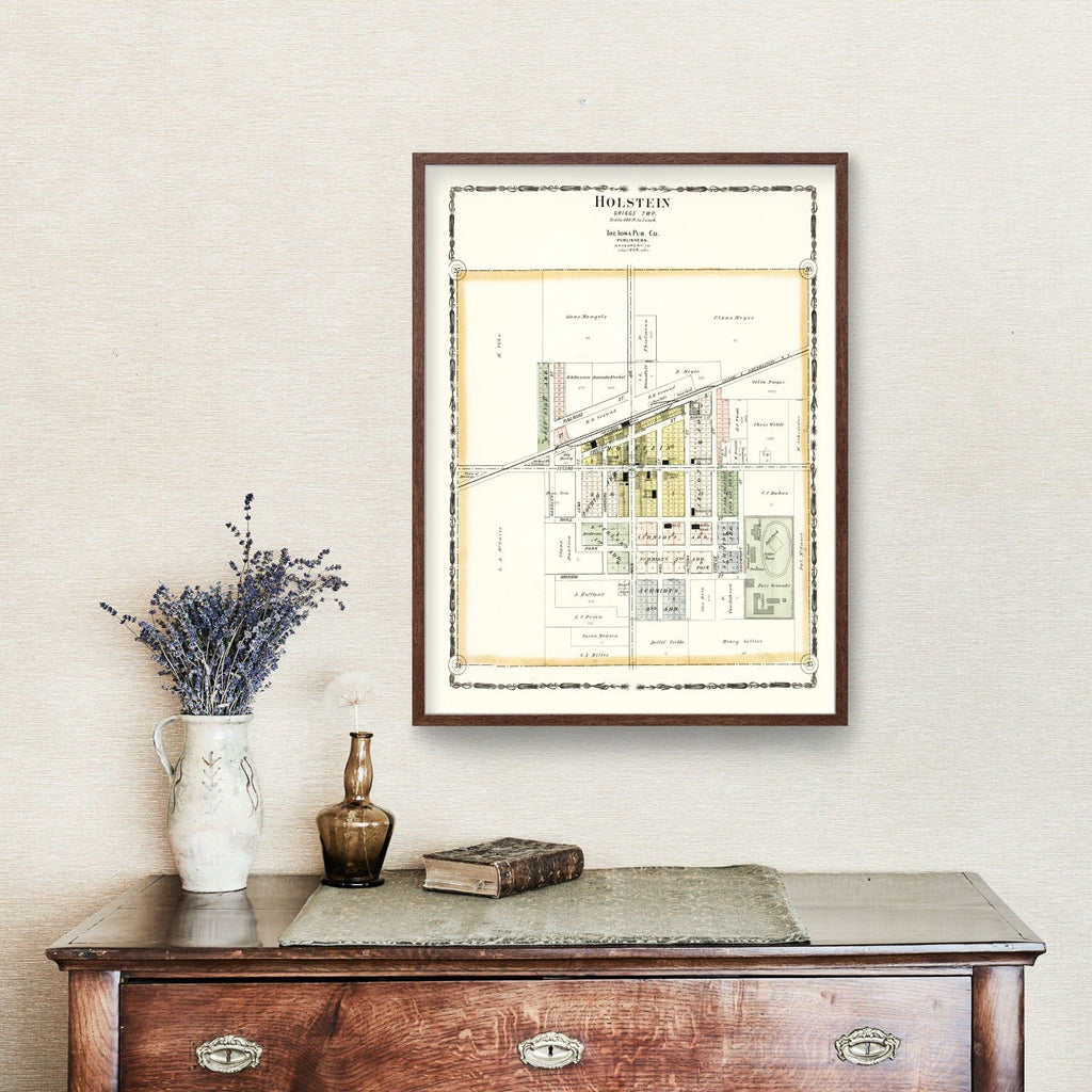 Vintage Map of Holstein, Iowa 1906