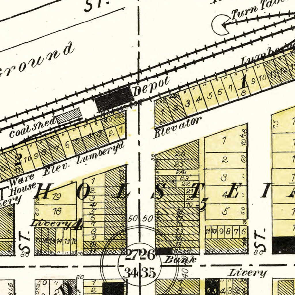 Vintage Map of Holstein, Iowa 1906