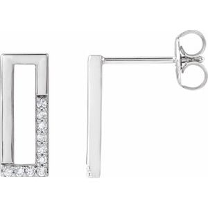 14K White Gold 1/10 CTW Natural Diamond Earrings