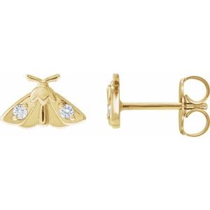 14K Yellow Gold .05 CTW Natural Diamond Moth Earring