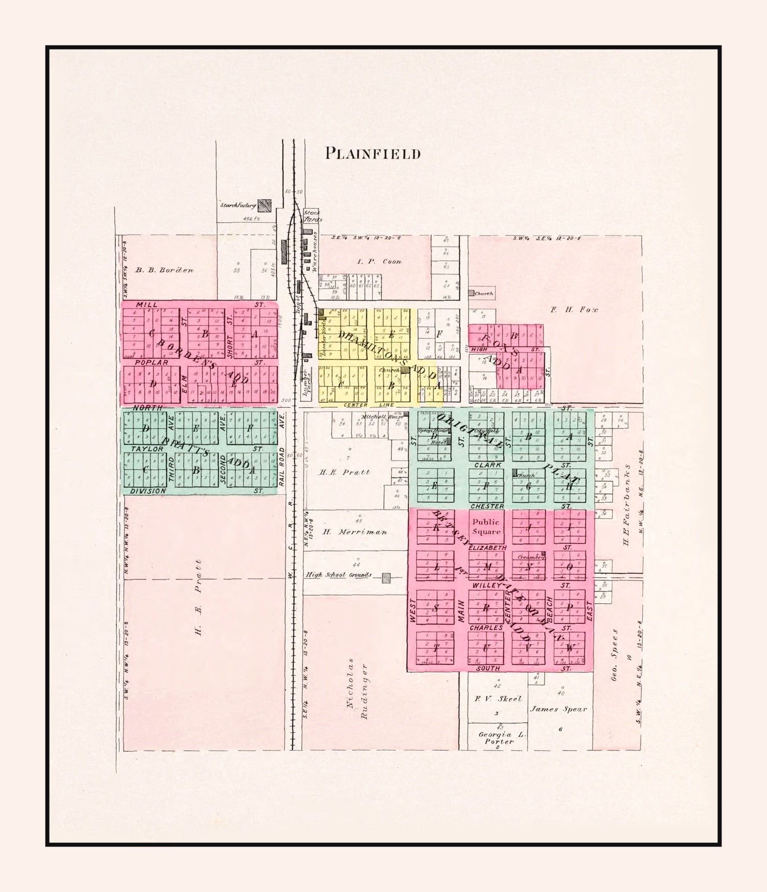 Vintage Map of Plainfield, Wisconsin 1906