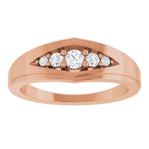 14K Rose 1/5 CTW Natural Diamond 5-Stone Band
