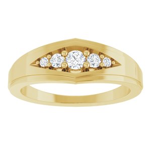 14K Yellow 1/5 CTW Natural Diamond 5-Stone Band