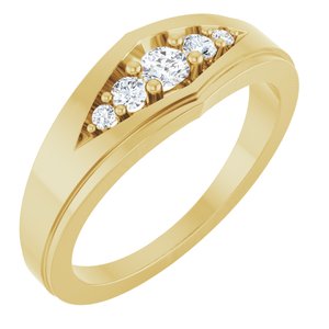 14K Yellow 1/5 CTW Natural Diamond 5-Stone Band