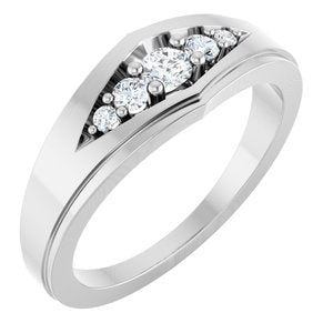 Platinum 1/5 CTW Natural Diamond 5-Stone Band