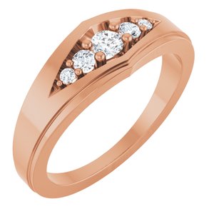 14K Rose 1/5 CTW Natural Diamond 5-Stone Band