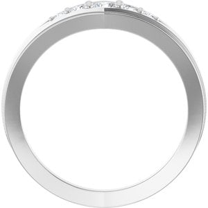 14K White 1/5 CTW Natural Diamond 5-Stone Band