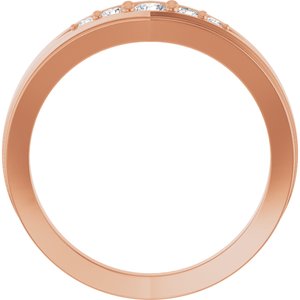 14K Rose 1/5 CTW Natural Diamond 5-Stone Band