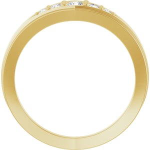 14K Yellow 1/5 CTW Natural Diamond 5-Stone Band