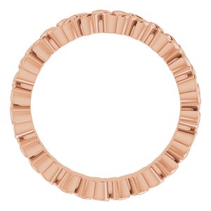 18K Rose 3.2 mm Floral Band Size 4