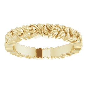 14K Yellow 3.2 mm Floral Band Size 4.5