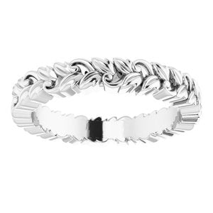 Platinum 3.2 mm Floral Band Size 4.5