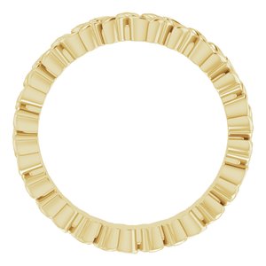 14K Yellow 3.2 mm Floral Band Size 4.5