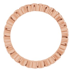 14K Rose 3.2 mm Floral Band Size 4.5